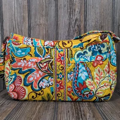 Vera Bradley CASSIDY Quilt Shoulder Bag Retired Provencal Yellow Paisley Floral • $19.97