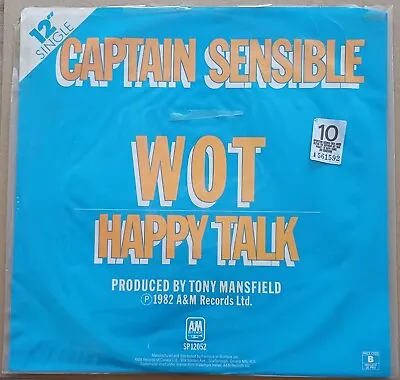 Captain Sensible - WOT / HAPPY TALK 12  (A&M Records SP12052) 1982 CANADA IMPORT • £10