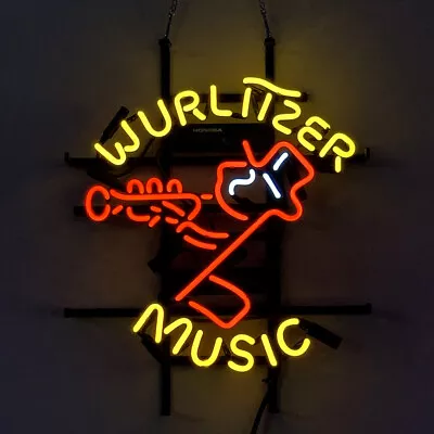 Wurlitzer Music Neon Sign Light Party Music Studio Wall Hanging Art Gift 17 X14  • $125