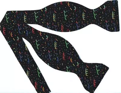 Party Bow Tie / Streamers & Confetti / New Year / Mardi Gras / Self-tie Bow Tie • $14.99