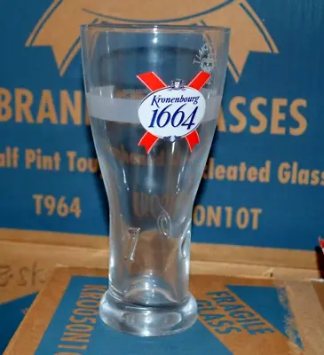 4x Kronenbourg 1664 Beer Glasses Half Pint New Crown Marked 10oz • £9.99