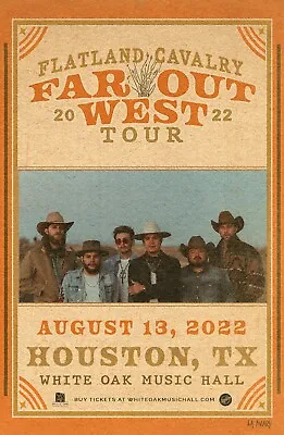$15.15 • Buy FLATLAND CAVALRY  FAR OUT WEST 2022 TOUR  HOUSTON CONCERT POSTER - Country Music