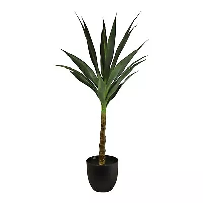 80cm Artificial Single Trunk Yucca Plant Tree In Pot Indoor Outdoor Foliage • £23.99