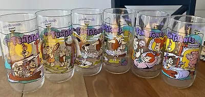 Set Of 6 Vintage The Flintstones First 30 Years Collectable Glasses Hardees • $20