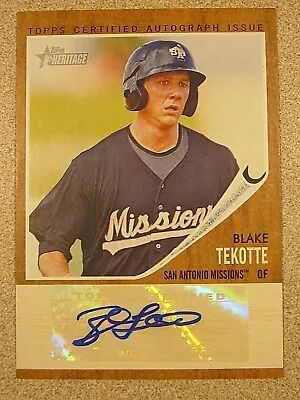 2011 Topps Heritage Minors #ra-bt Blake Tekotte Auto Signed 628/861 • $3.99