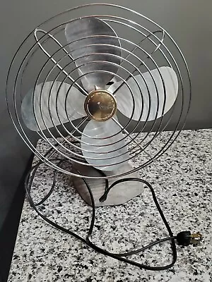 Vintage 11  Gray Aluminum Blade Manning Bowman Oscillating  Fan No. 10503 • $75