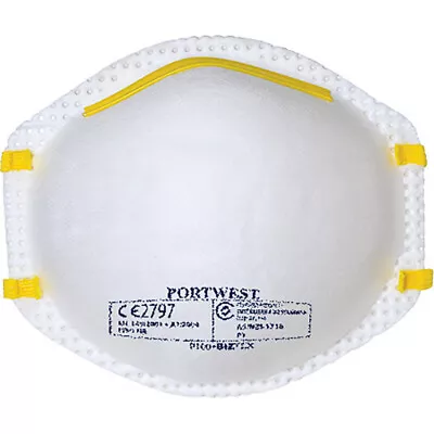 1 Pack Of 20x FFP1 Dust Mist Respirator Face Mask - White • $32