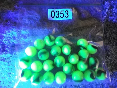 25 Jabo Classic's Vintage Glass Marbles 1/2 Inch Ish.  Ultra UV Reactive. #0353 • $44.99