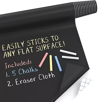 Chalkboard Wall Sticker Blackboard Decal Chalk Board Large Paper Self Adhesive • $15.46