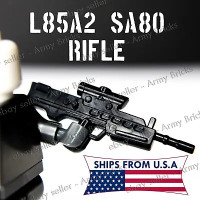 SA80 L85A2 British Rifle - CUSTOM Brick Weapons Gun & Arms For Brick Minifigures • $1.75