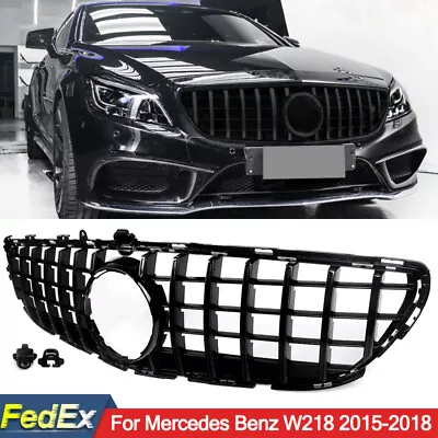 Gloss Black For Mercedes Benz W218 CLS400 CLS550 2015-2018 GT Front Bumper Grill • $105.44