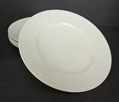 4 Mikasa Italian Countryside Salad Plates Cream Ribbed Scrolls 8 5/8  DD900 • $74.95