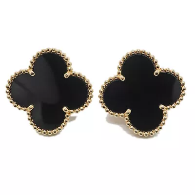 Van Cleef & Arpels Magic Alhambra Earrings YG Onyx K18 VCARA44300 P0008705 • $7155