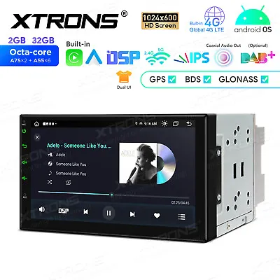 Double 2 DIN 4G LTE CarPlay Android 13 8-Core Car GPS Radio Stereo Sat Navi 32GB • $186.99