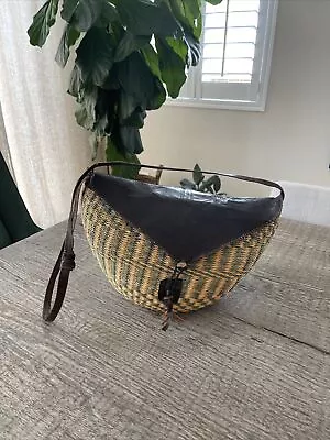 Vintage Woven Basket Bag Moroccan Bag Shoulder Bag • $80
