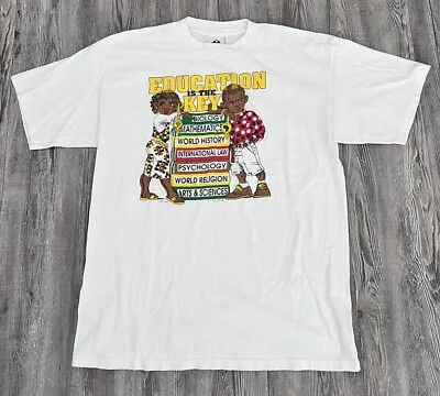 Vintage 1994 Black Power History Education Is Key Single Stitch T Shirt Size L • $65