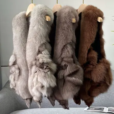 Women Fashion 100% Real Fox Fur Vests Waistcoat Fur Gilet Outwear • $197