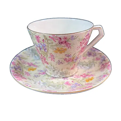 Vintage Lord Nelson Ware Chintz Tea Cup & Saucer Set  Heather  England #2750 • $38