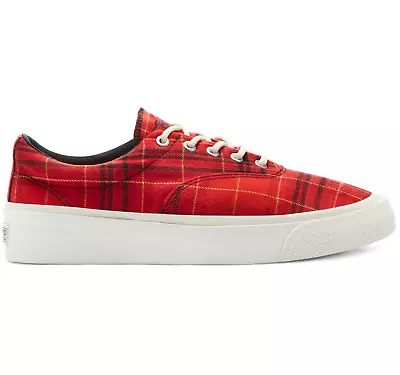 Converse Low Top Trainers Skid Grip Twisted Plaid Haute Red 169219C • £45.99