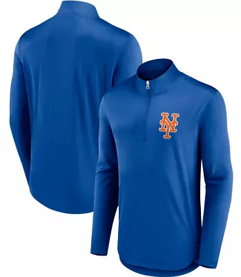 New York Mets Fanatics Blue 1/4 Zip Tough Minded Pullover Jacket • $44.99