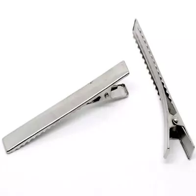 Bulk 10pcs DIY Alligator Hair Clip Finding Hair Bow Beak Clip Silver Tone 75x9mm • $3.74
