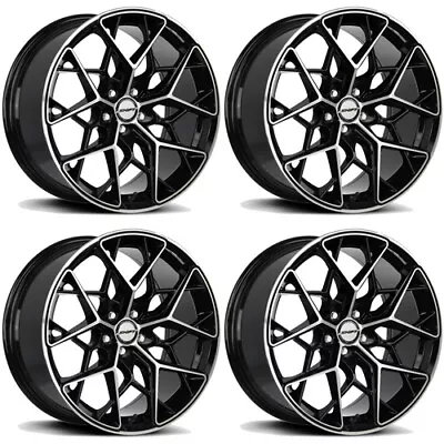 $745.96 • Buy (Set-4) Shift H35 Piston 18x8.5 5x112 +32mm Black/Machined Wheels Rims 18  Inch