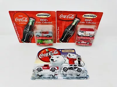 £28.24 • Buy Lot Of 3 Matchbox Coca-Cola Coke Collection 1/64 Diecast 50  60  & 90  Cars NEW