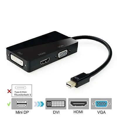 Thunderbolt2 Mini Display Port DP To VGA HDMI DVI Adapter Cable For Surface Dell • $7.90