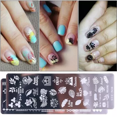 Stainless Steel Christmas Polish Stamper Lace Flower Nail Art Stamping Plates • $11.20
