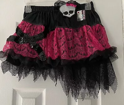 NWT!Monster High Girls One Size Tutu Costume Skull W/Bow Dress Up  Sequin Skirt • $13