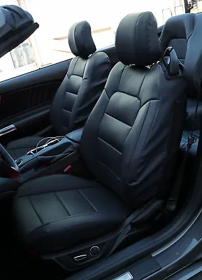 For Ford Mustang 2015-2023 Black Iggee S.leather Custom Made 2 Front Seat Covers • $159