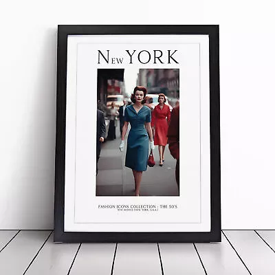 £34.95 • Buy Fashion Icons Woman Colour New York USA Framed Wall Art Poster Print Picture