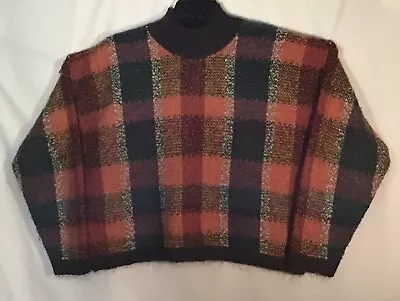 Talbots Sweater Red Ombré Striped Crew Neck Alpaca Mohair Wool Acrylic Size XL • $25.28