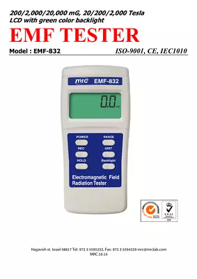 Lutron EMF-832 Magnetic Field Meter Single Axis High Accuracy Low-cost • $115