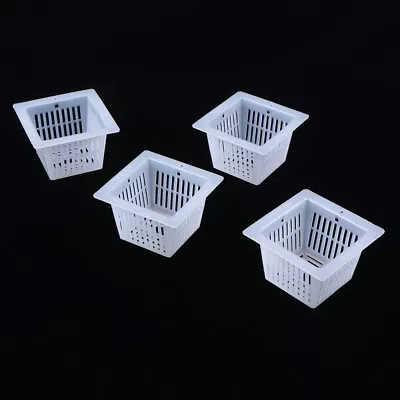  20 Pcs Aquarium Plant Pots Plastic Slotted Mesh Net Cups Hydroponic Holder • £7.24