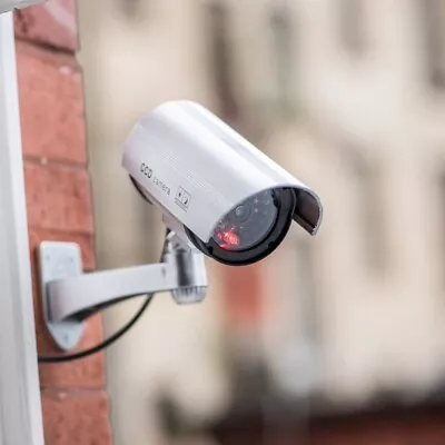 Fake Dummy Cctv Security Camera Silver Flashing Surveillance Led Indoor Outdoor • £9.99