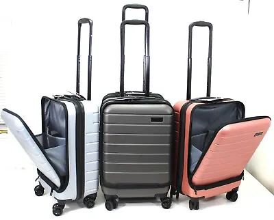 55cm Cabin Suitcase With Front Laptop Compartment Hand Luggage Trolley Bag Case • £32.99