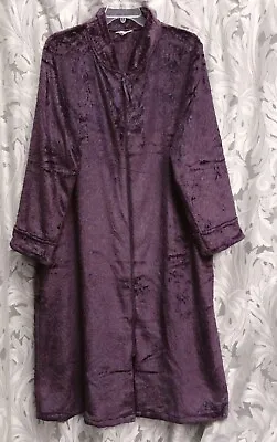 Purple Textured Chenille Soft Zip-front Nightgown Robe W/pockets~m~8-10~new • £21.20