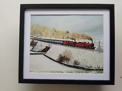 Malcolm Root Steam Train Print 'Snow On The Settle'  FRAMED • £25.95