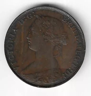 Queen Victoria Bun Head Half Penny 1/2d 1861 Victorian British Coin • £40