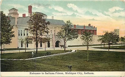 C1907 Postcard; Entrance To Indiana Prison Michigan City IN Hoosier Series • $9.49