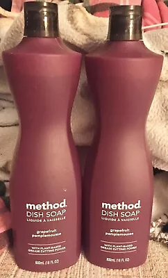 2 NEW Method Dish Soap 18oz Bottles Grapefruit Plant Based Grease Cutting Power • $10.25