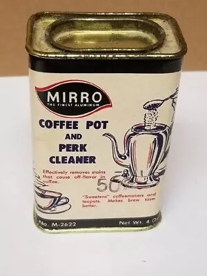Vintage 4 Oz Mirro Coffee Pot And Perk Cleaner Tin Manitowoc WI • $19.99
