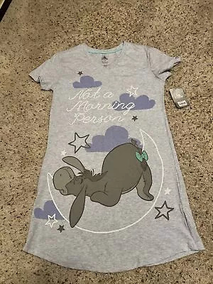 Disney Store Eeyore Nightshirt Blue Nightgown Women XS/S “Not A Morning Person” • $9.99