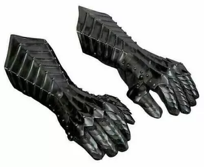 Viking Steel Gauntlets Nazgul Black Antique Armor Gloves Crusader Larp Cosplay • $83.60