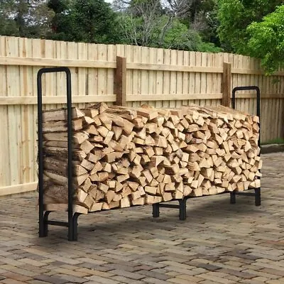 Neo Metal Firewood Fire Log Rack Wood Storage Rack Holder Indoor Outdoor & Cover • £39.99