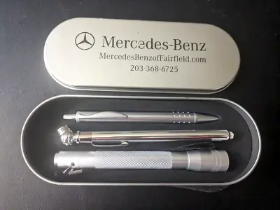 Mercedes-Benz Gift Set Of Ballpoint PenTire Gauge& Flashlight In Logo Case New • $49