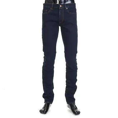 SAINT LAURENT PARIS 760$ Dark Blue Stretch Cotton Jeans - Skinny-Fit Low Waist • $550