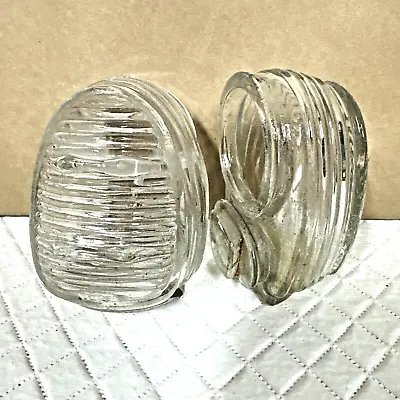 Vintage Crystal Clear Glass Bird Cage Feeder Water Cups (Pair) Made In USA • $14.99