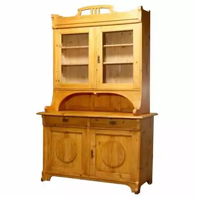 Antique Two-Piece Austrian Pine Step-Back Hutch C1890 • $1800